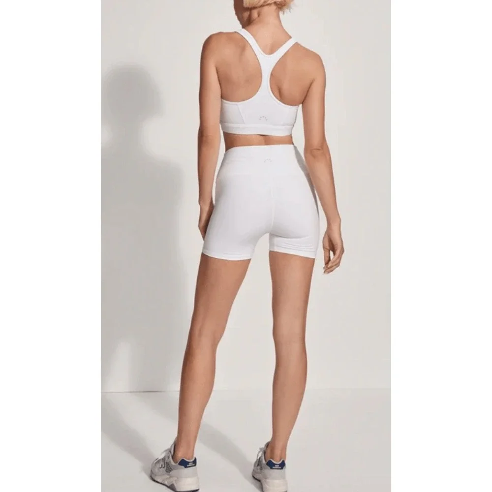 Varley FreeSoft High Rise 4" Biker Shorts White XL Athleisure - Picture 2 of 7